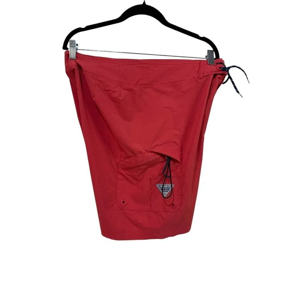 Columbia PFG Board Shorts Texas Flag Swim Trunks Outdoor Red Size 34